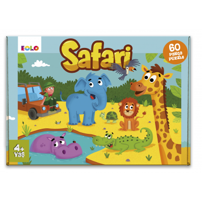 60 Parça Yer Puzzle - Safari