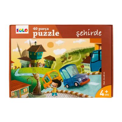 40 Parça Yer Puzzle- Şehirde